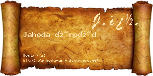 Jahoda Árpád névjegykártya